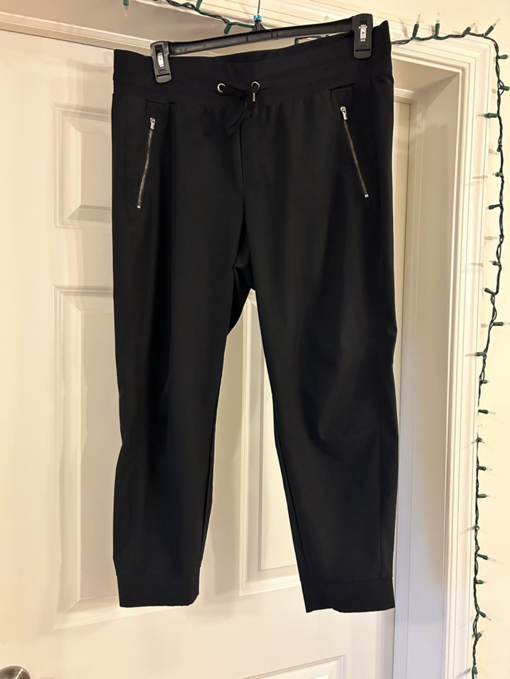 Black Women’s Jogger Pants with Zipper Pockets